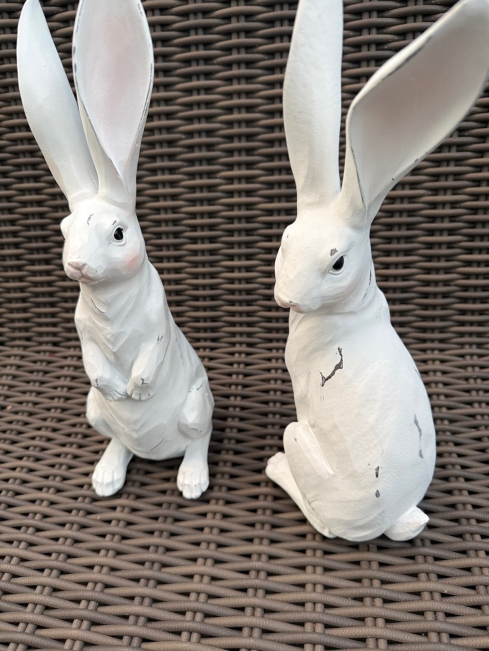 White Decorative Rabbit Figurines - Set of 2 - NWT - Picture 4 of 16
